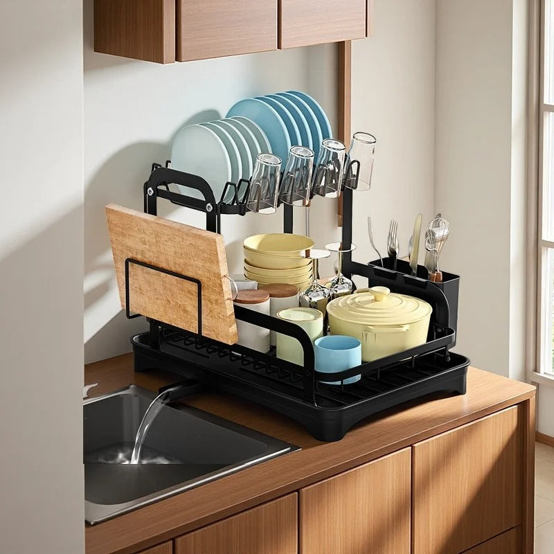 Kitchen dish storage rack