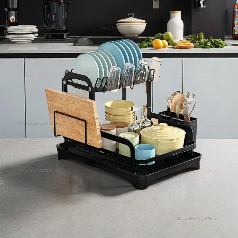 Kitchen dish storage rack