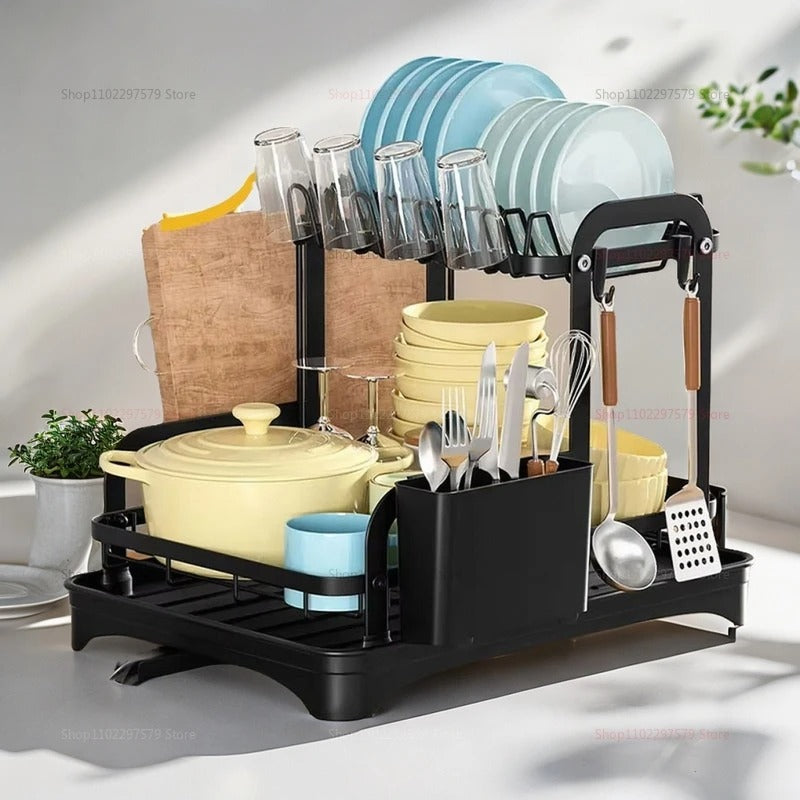 Kitchen dish storage rack