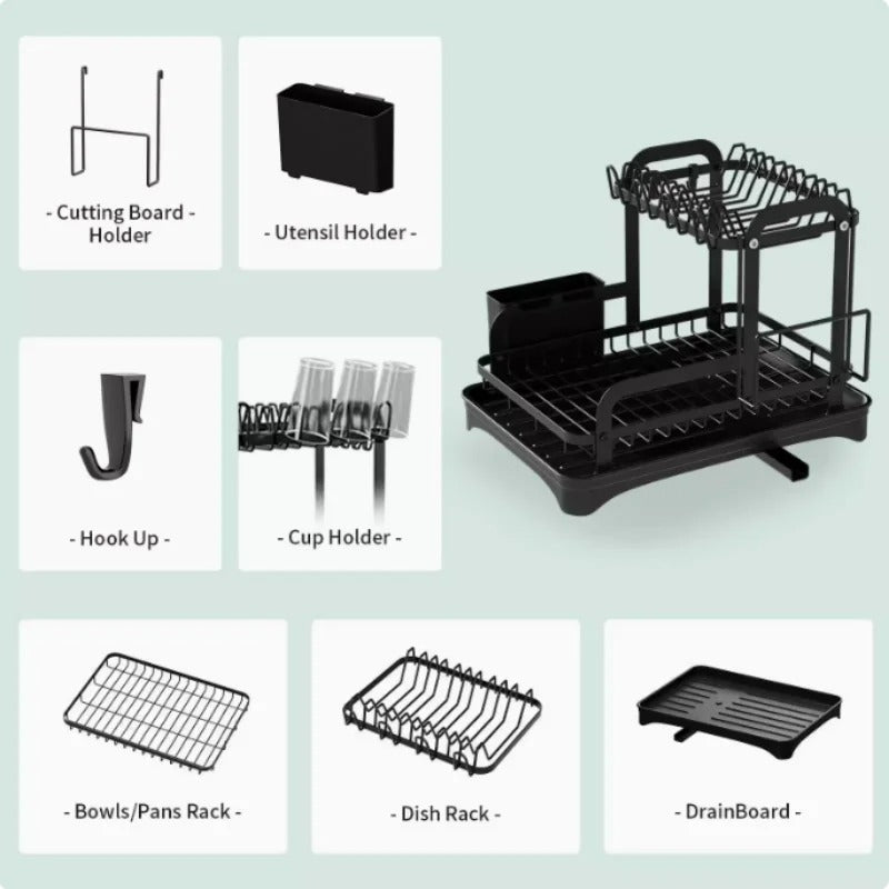 Kitchen dish storage rack